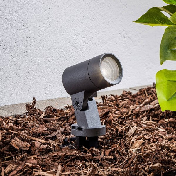Faretto con picchetto a terra Arcchio Hemmani, altezza 35 cm, antracite, Hemmani, Nero, Alluminio, Moderno