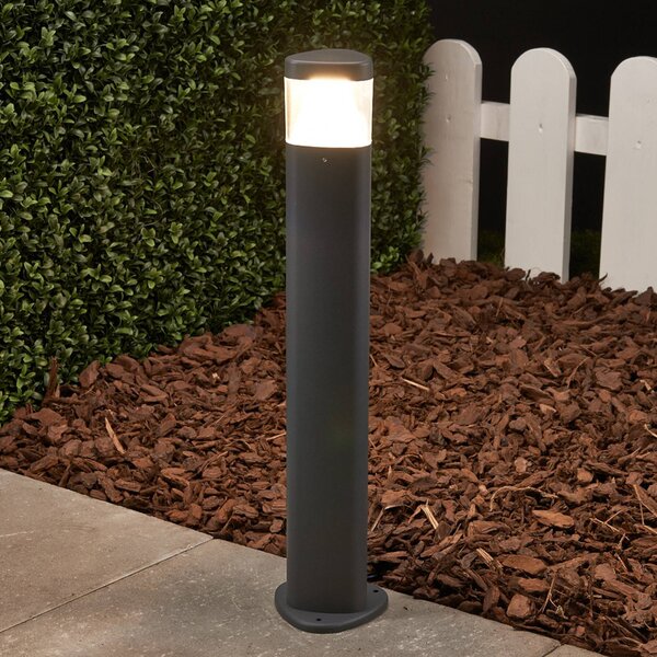 Lucande Lampioncino LED Milou, altezza 50 cm, antracite, alluminio MILOU, Nero, Alluminio, Moderno, Lampada LED da esterni