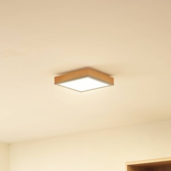 Plafoniera a LED Laviona Lindby, Legno chiaro, Soggiorno / Sala da pranzo, Legno, Moderno, Plafoniera LED