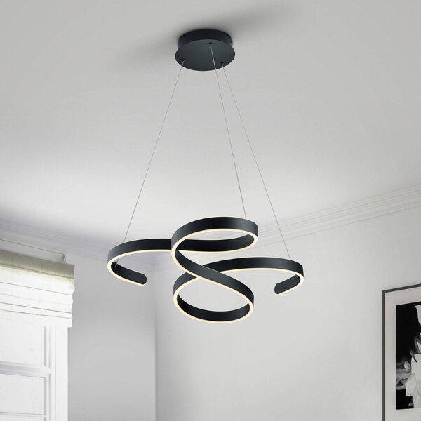 Trio Lighting Lampada LED a sospensione Francis, antracite dimmerabile, Nero, Soggiorno / Sala da pranzo, Metallo, Moderno