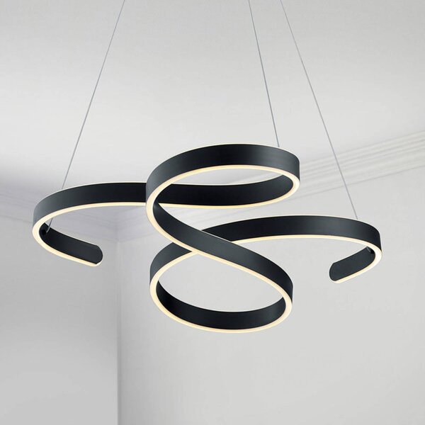 Trio Lighting Lampada LED a sospensione Francis, antracite dimmerabile, Nero, Soggiorno / Sala da pranzo, Metallo, Moderno
