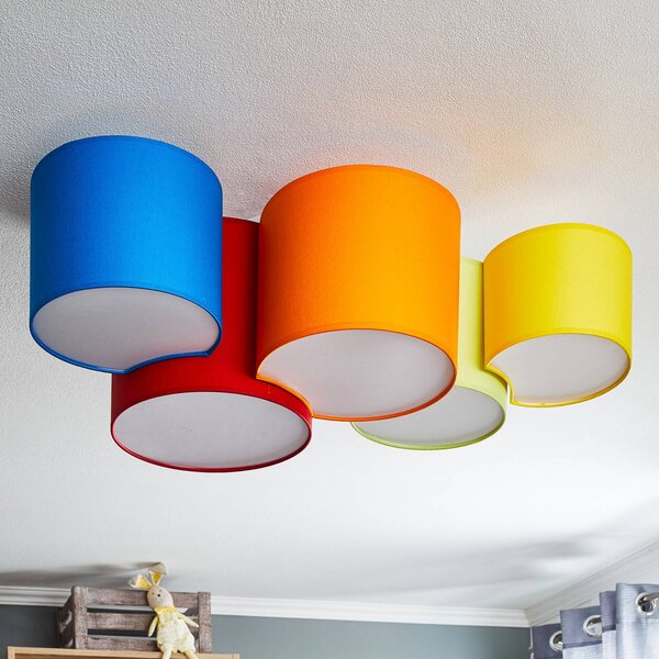 Plafoniera soffitto Mona TK Lighting, dimmerabile, Multicolore, Camera da letto, Tessuto / Stoffa / Seta, Moderno, Plafoniera