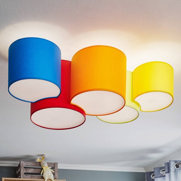 Plafoniera soffitto Mona TK Lighting, dimmerabile, Multicolore, Camera da letto, Tessuto / Stoffa / Seta, Moderno, Plafoniera