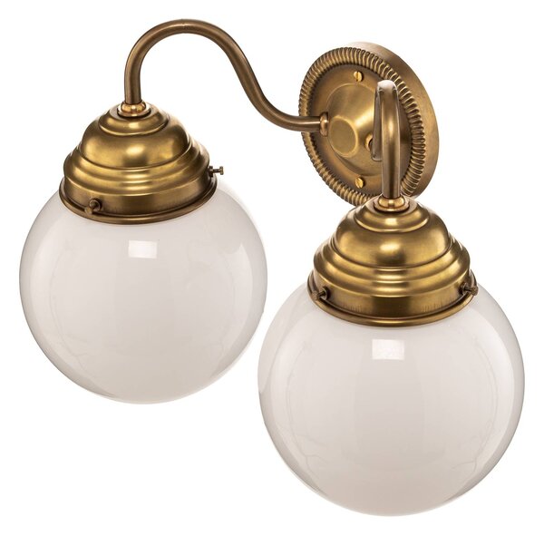 Berliner Messinglampen Applique da parete LARRY, dimmerabile, Ottone / Oro, Corridoio, Ottone, Antico, Applique