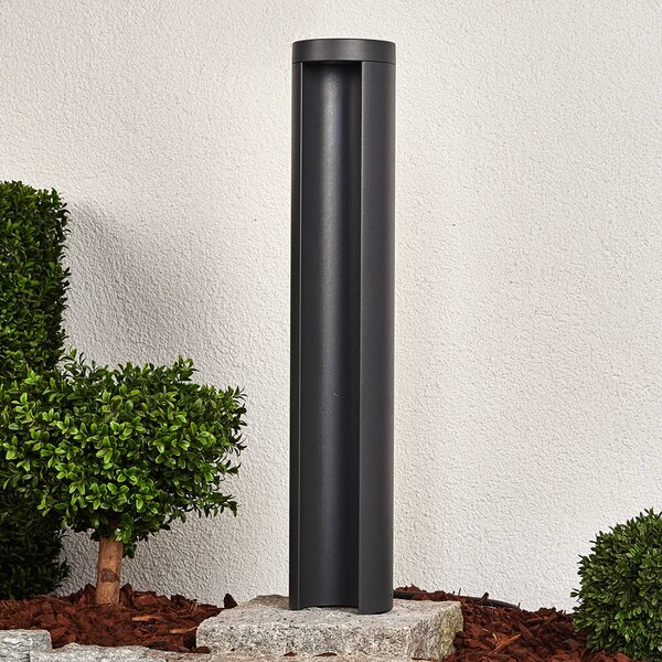 Lampioncino da giardino JARON Lucande, Alluminio / Grigio / Zincato, Alluminio, Moderno, Lampada LED da esterni