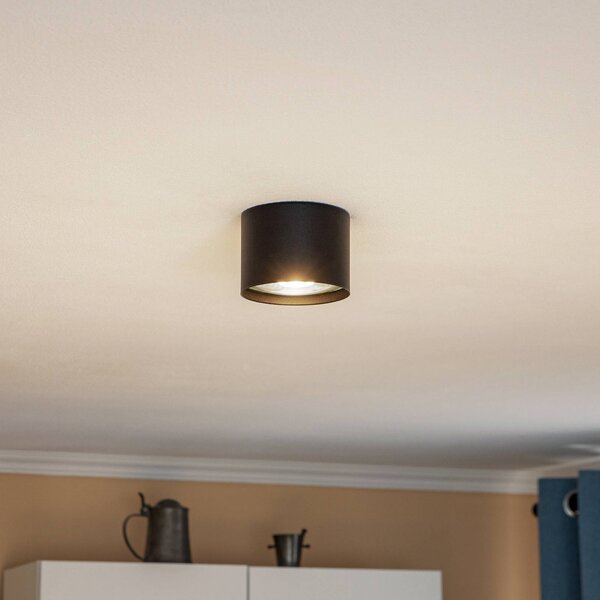 Faretto da soffitto Euluna Chloe, nero, Ø 11,5 cm acciaio rigido Chloe Euluna, dimmerabile, Nero, Soggiorno / Sala da pranzo, Metallo, Moderno, Faretto alogeno