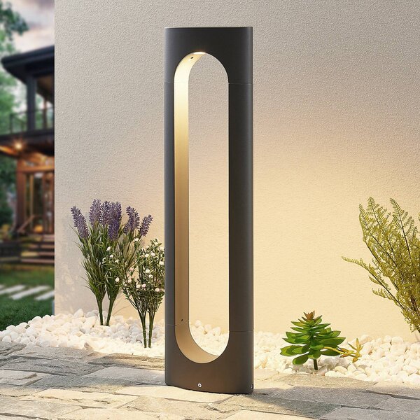 Lampioncino da giardino Fenti Lucande, Nero, Alluminio, Moderno, Lampada LED da esterni