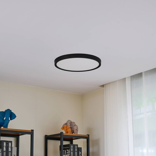 Plafoniera smart Pravin Lindby, dimmerabile, Nero, Soggiorno / Sala da pranzo, Plastica, Moderno