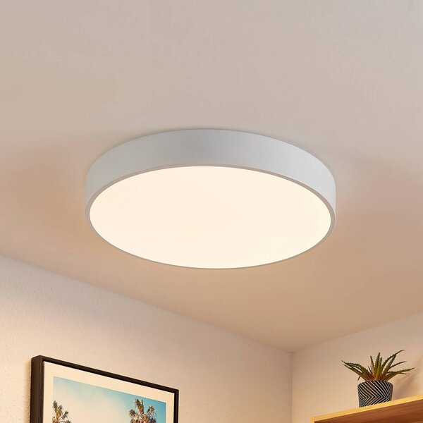 Plafoniera a LED Simera Lindby, dimmerabile, Bianco / Opale, Soggiorno / Sala da pranzo, Plastica, Moderno, Plafoniera LED
