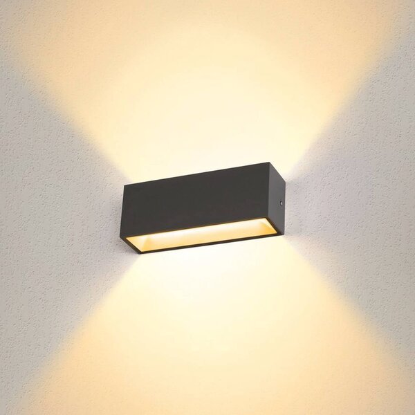 SLV Applique da esterni a LED Sitra, Nero, Alluminio, Moderno, Applique LED da esterni