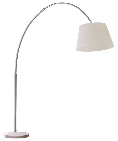 Piantana arco illuminando boing p nk e27 led telescopica base marmo bianca paralume - Illuminando
