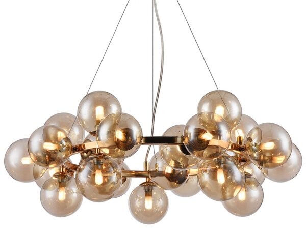 Maytoni Lampada a sospensione in vetro Dallas, dimmerabile, Ottone / Oro, Soggiorno / Sala da pranzo, Vetro, Design, Lampada a sospensione
