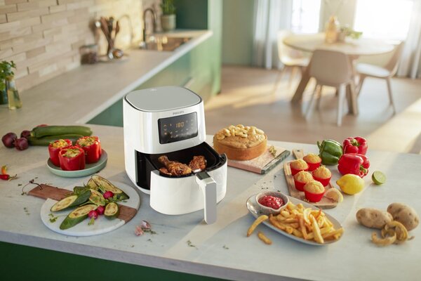 Philips Friggitrice ad Aria Airfryer L - 4 porzioni Capacit 4.1 Litri Potenza 1400 Watt Display LED colore Bianco - HD9252/00