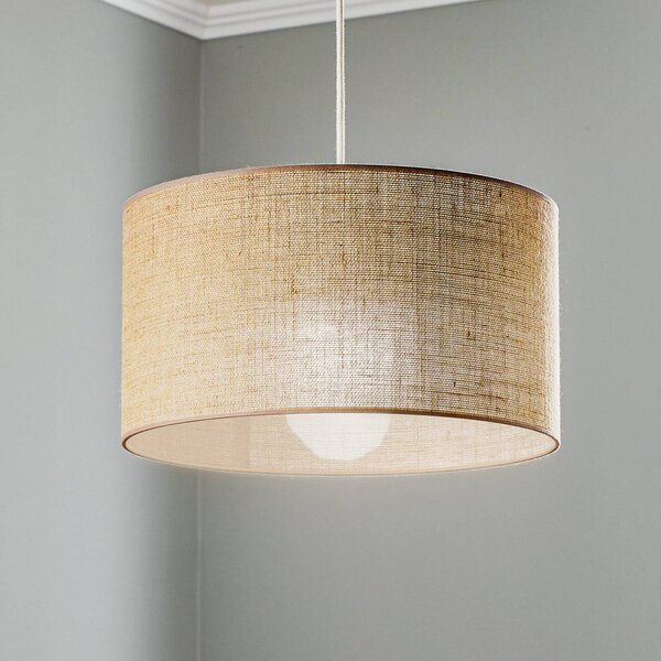 Lampada a sospensione Jute cylinder Duolla, dimmerabile, Marrone / Ruggine, Soggiorno / Sala da pranzo, Tessuto / Stoffa / Seta, Campagna / Rustiche, Lampada a sospensione