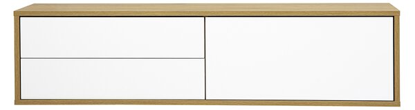 Mobile TV sospeso finitura bianca e legno chiaro rovere L120 cm FLEXO