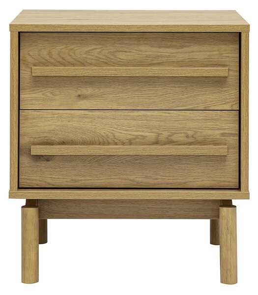 Comodino finitura legno di rovere 2 cassetti L50 cm YSEULT