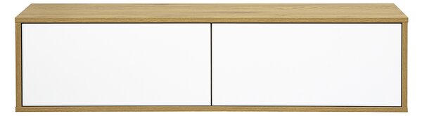 Mobile TV sospeso finitura bianca e legno chiaro quercia L120 cm FLEXO