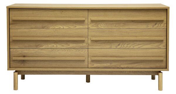 Cassettiera finitura legno quercia 6 cassetti L140 cm YSEULT