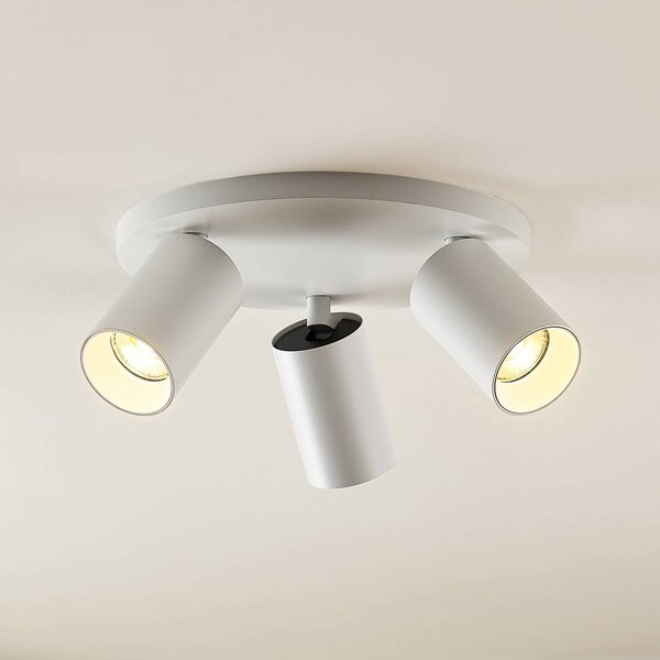 Arcchio Faretto Brinja, bianco, rotondo, Ø 6 cm, a 3 luci, GU10 Brinja Arcchio, dimmerabile, Bianco / Opale, Corridoio, Alluminio, Moderno, Faretto
