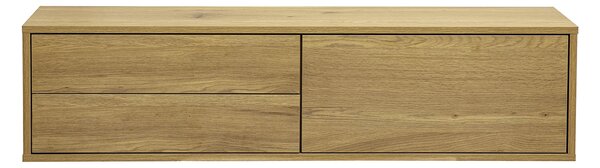 Mobile TV da parete finitura legno chiaro rovere L120 cm FLEXO