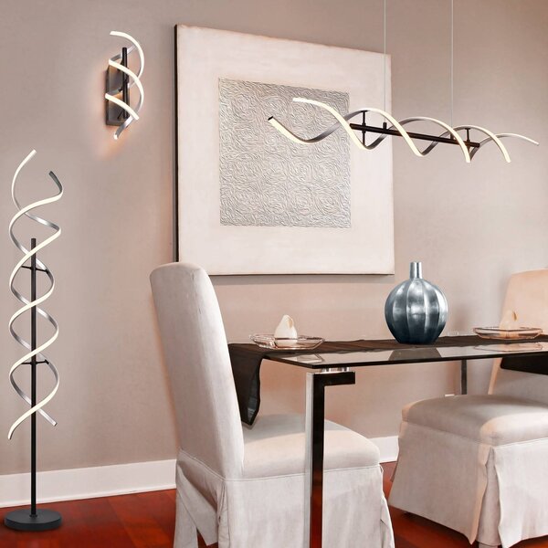 Trio Lighting Applique da parete a LED Sequence, dimmerabile, Alluminio / Grigio / Zincato, Soggiorno / Sala da pranzo, Alluminio, Moderno, Applique a LED