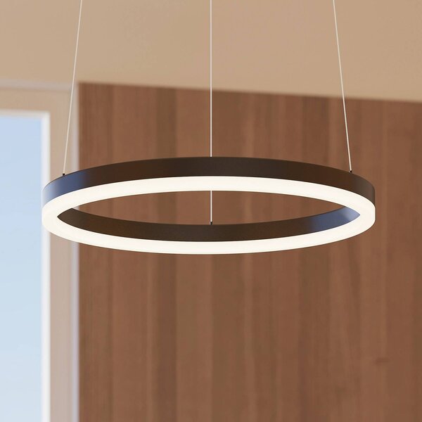 Lampada LED a sospensione Arcchio Albiona, nera, 1 anello, Ø 40 cm Albiona Arcchio, dimmerabile, Nero, Cucina, Metallo, Moderno