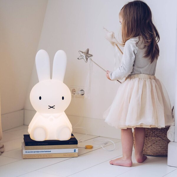 Mr Maria Lampada da tavolo Miffy, dimmerabile, Bianco / Opale, Cameretta, Plastica, Lampada da tavolo