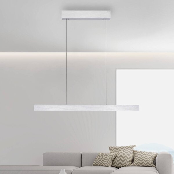 PURE Lampada LED a sospensione E-Motion, diamante, CCT dimmerabile, Alluminio / Grigio / Zincato, Soggiorno / Sala da pranzo, Alluminio, Moderno