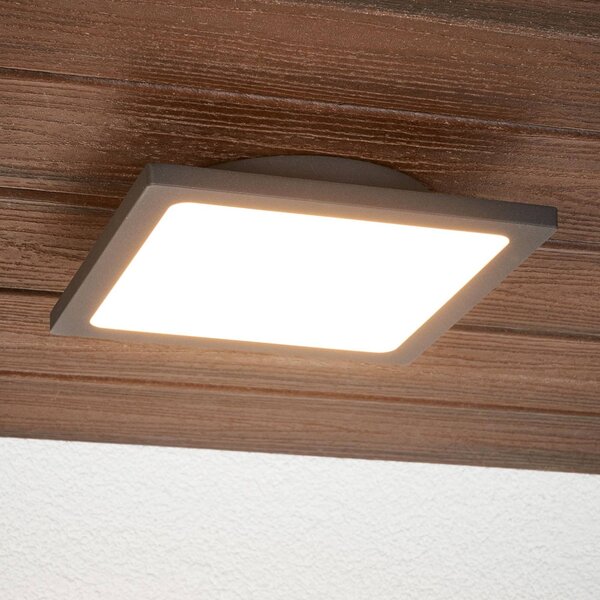 Lucande plafoniera LED da esterni Mabella, 23 cm, sensore, IP65 Mabella, Nero, Alluminio, Moderno, Plafoniere LED