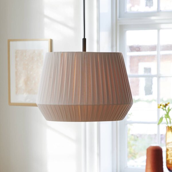 Nordlux Lampada a sospensione Dicte, dimmerabile, Crema / Ambra, Soggiorno / Sala da pranzo, Tessuto / Stoffa / Seta, Scandinavo, Lampada a sospensione