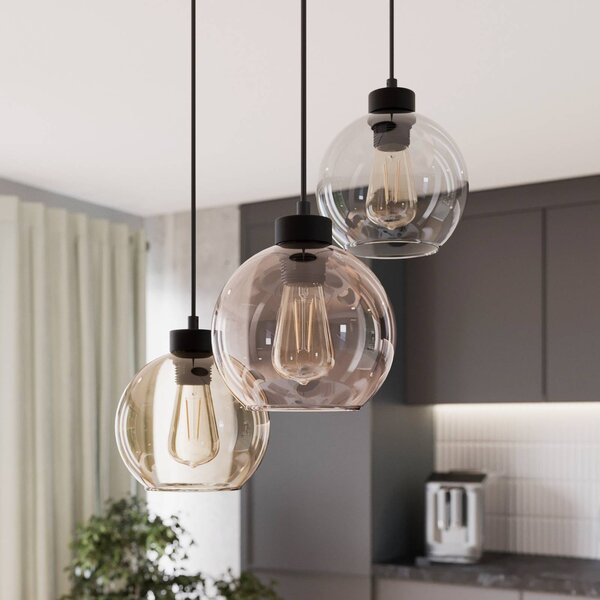 Lampada a sospensione in vetro Cubus TK Lighting, dimmerabile, Chiaro / Trasparente, Soggiorno / Sala da pranzo, Vetro, Moderno, Lampada a sospensione