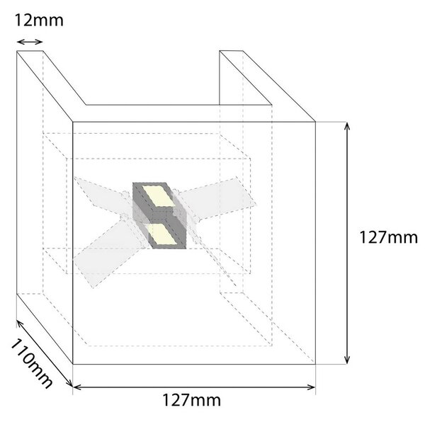 LeuchtNatur Cubus applique LED, legno antico