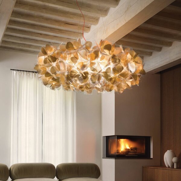 Lampada a sospensione Slamp Clizia Mama Non Mama, Ø78cm, oro/rosso