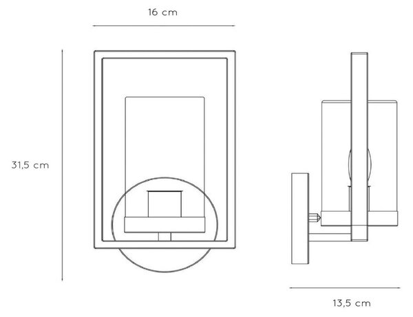 Lucide Applique da esterno Nispen con struttura in metallo