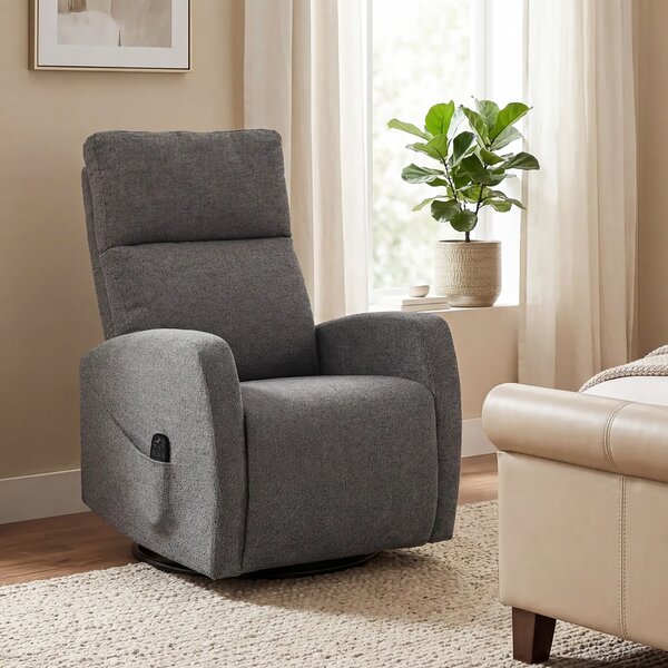 HOMCOM Poltrona Relax Massaggiante in Chenille con Funzione Riscaldante, Rotazione 360°, Meccanismo Oscillante, Regolazione Manuale, Grigio Scuro | Aosom Italy