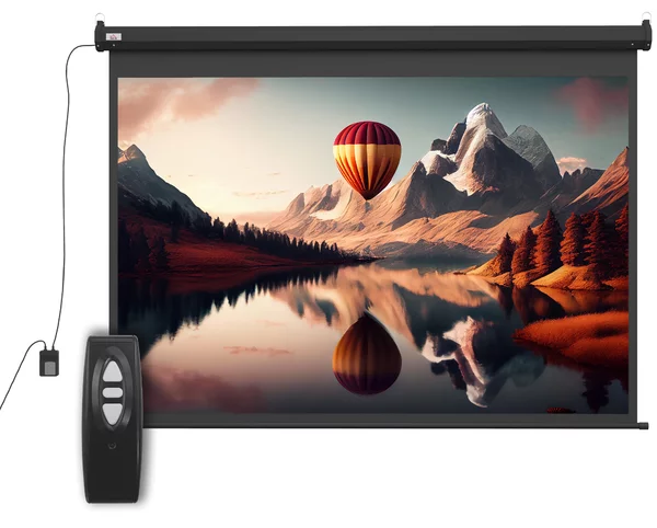 HOMCOM Schermo per Proiettore 100" Formato 4:3 Regolabile con Telecomando, 203x152cm, Nero