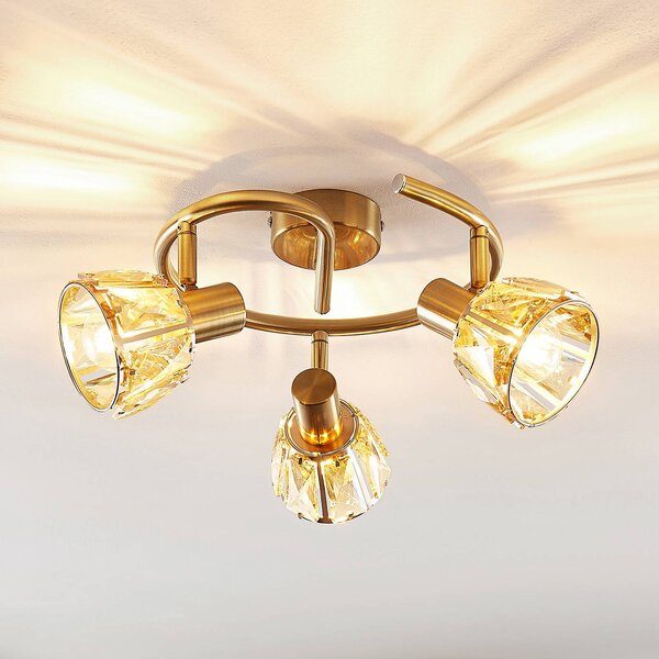 Faretto a soffitto Kosta Lindby, dimmerabile, Ottone / Oro, Soggiorno / Sala da pranzo, Metallo, Moderno, Plafoniera