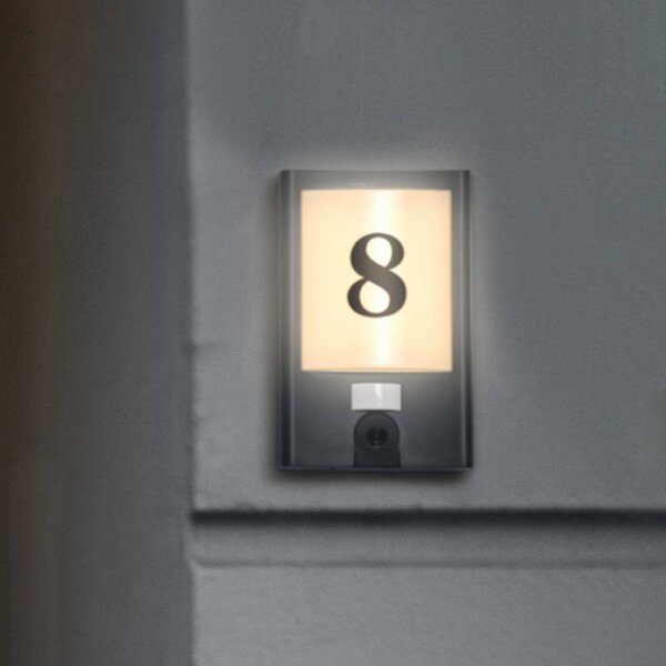 LEDVANCE SMART+ WiFi Entrance Number Camera parete Camera, dimmerabile, Nero, Plastica, Moderno