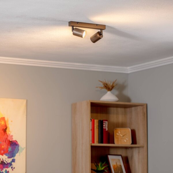 Faretto da soffitto Top, regolabile, marrone, lineare a 2 luci Top TK Lighting, dimmerabile, Marrone / Ruggine, Soggiorno / Sala da pranzo, Metallo, Moderno, Faretto