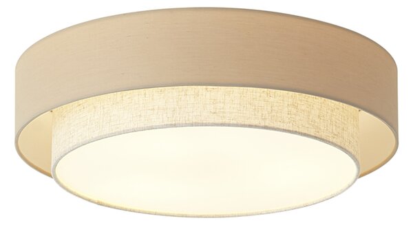 Plafoniera moderna beige 50cm 3 luci - Drum Duo