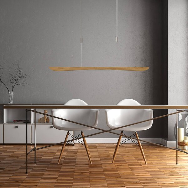 Lampada a sospensione Hiba Quitani, dimmerabile, Legno chiaro, Soggiorno / Sala da pranzo, Legno, Moderno, Lampada a sospensione