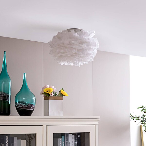 Lindby Plafoniera soffitto Heven, dimmerabile, Bianco / Opale, Soggiorno / Sala da pranzo, Plastica, Design, Plafoniera