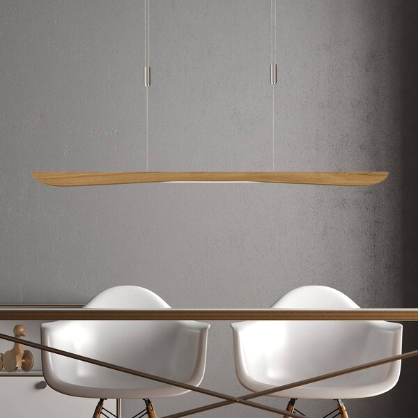 Lampada a sospensione Hiba Quitani, dimmerabile, Legno chiaro, Soggiorno / Sala da pranzo, Legno, Moderno, Lampada a sospensione