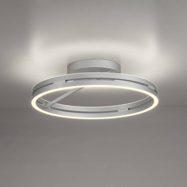 PURE Plafoniera a LED Loop, dimmerabile, Alluminio / Grigio / Zincato, Soggiorno / Sala da pranzo, Alluminio, Moderno, Plafoniera LED