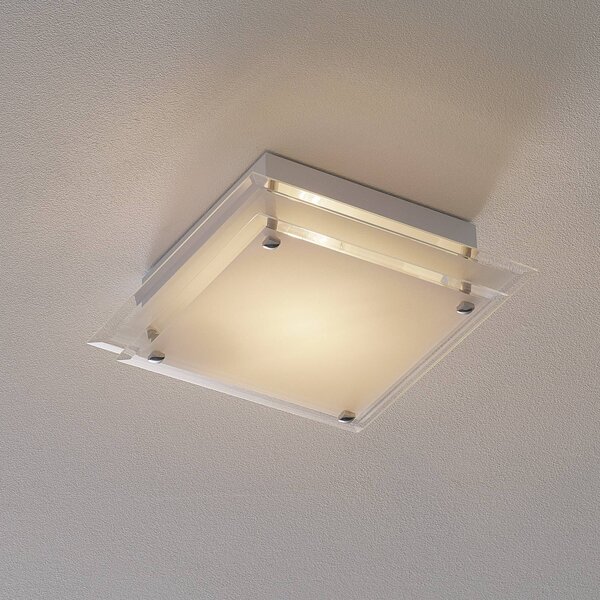Fabas Luce Plafoniera soffitto MAGGIE, dimmerabile, Bianco / Opale, Soggiorno / Sala da pranzo, Vetro, Moderno, Plafoniera