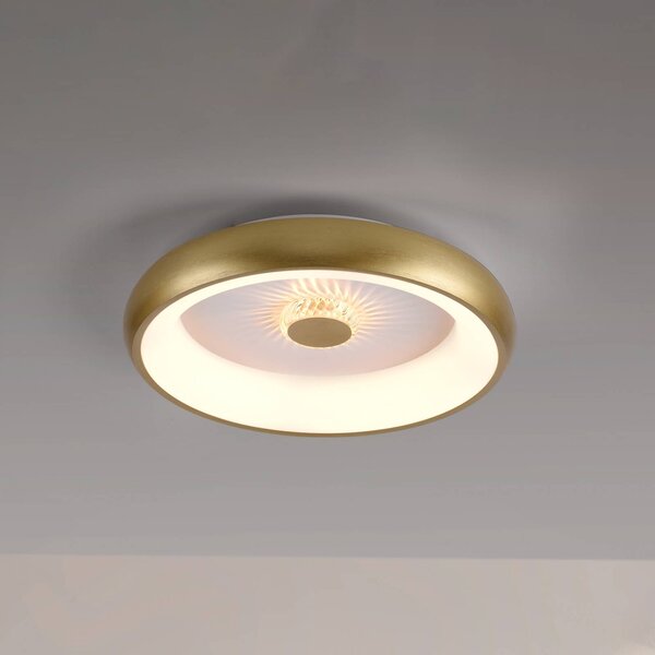 JUST LIGHT. Plafoniera Vertigo LED, CCT, Ø 46,5 cm, ottone