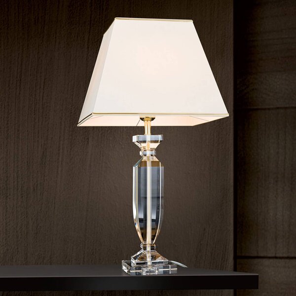 ORION Lampada da tavolo Pokal, Crema / Ambra, Soggiorno / Sala da pranzo, Cristallo, Lampada da tavolo