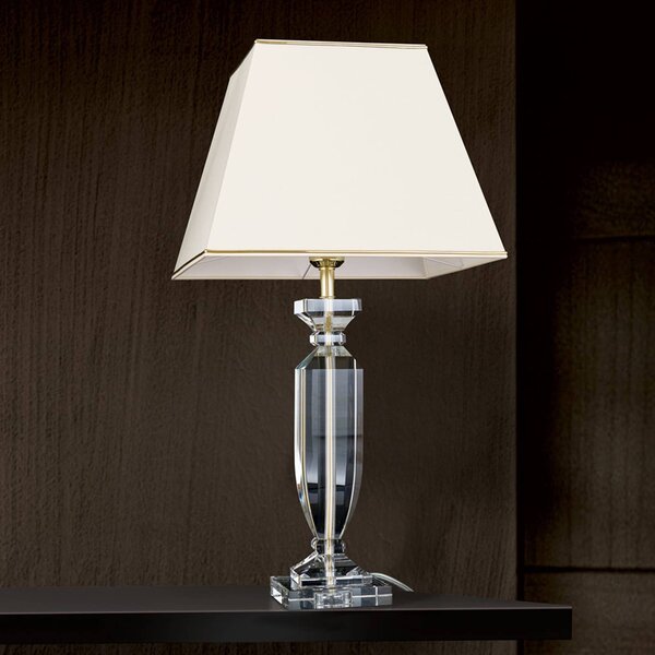 ORION Lampada da tavolo Pokal, Crema / Ambra, Soggiorno / Sala da pranzo, Cristallo, Lampada da tavolo