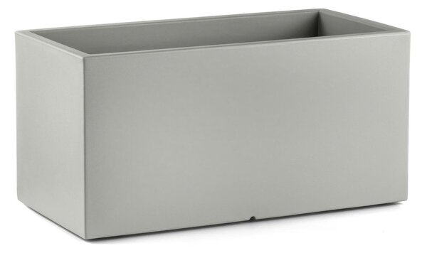 Cassetta rettangolare per fiori LOTO Dimensioni 40x80x h 40 cm -peso 7 kg interno ed Esterno colore Argento