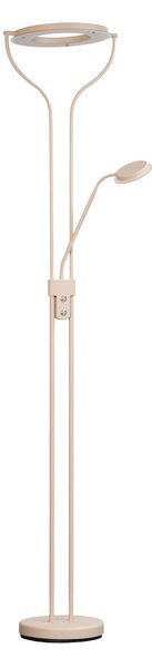 FISCHER & HONSEL Lampada da terra con luce lettura Davos, dimmerabile, Crema / Ambra, Soggiorno / Sala da pranzo, Metallo, Lampada LED da terra